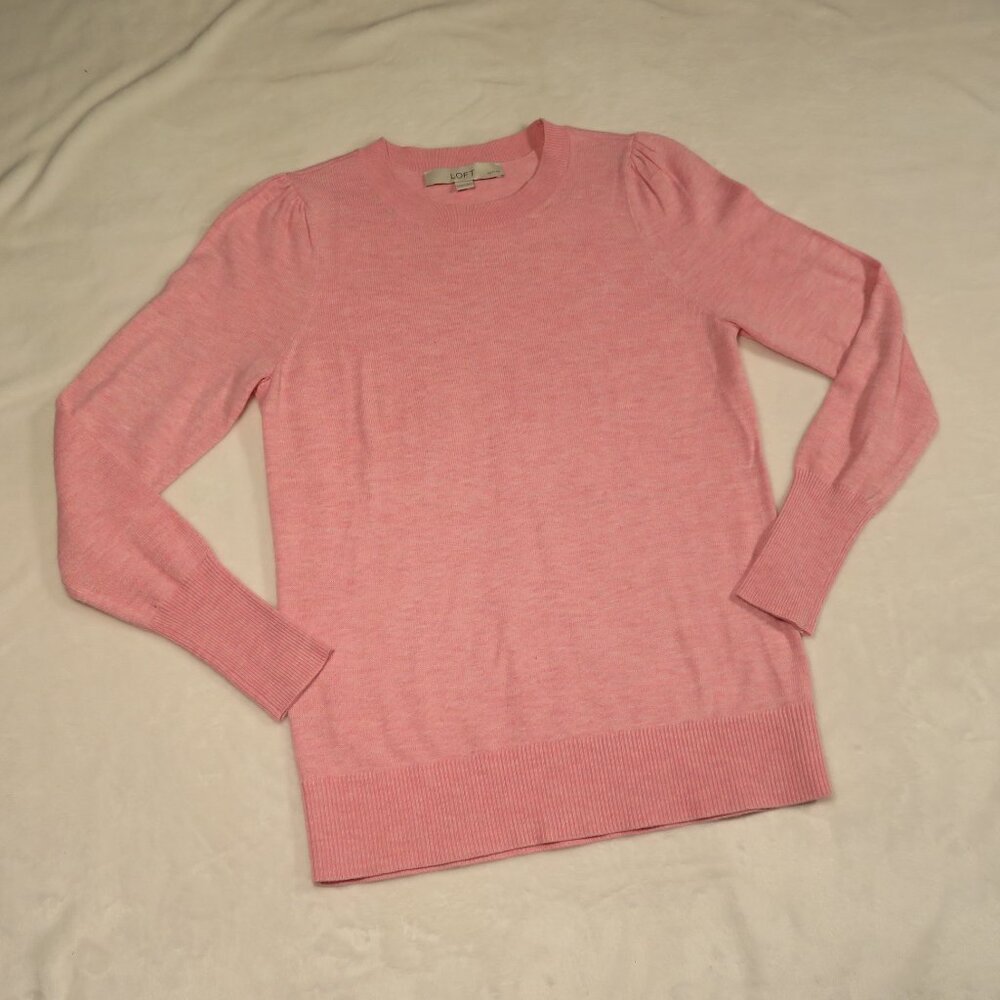 LOFT Light Pink Crew Neck Sweater XXSP